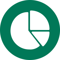 Consumption analysis Weißes Icon zu Verbraucheranalyse auf grünem Hintergrund