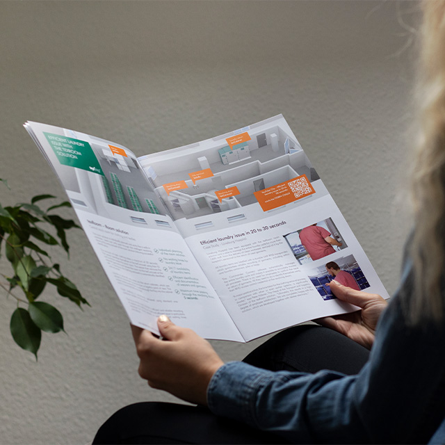 Marketing Material Broschüre der Textilmanagement Lösung teXtag